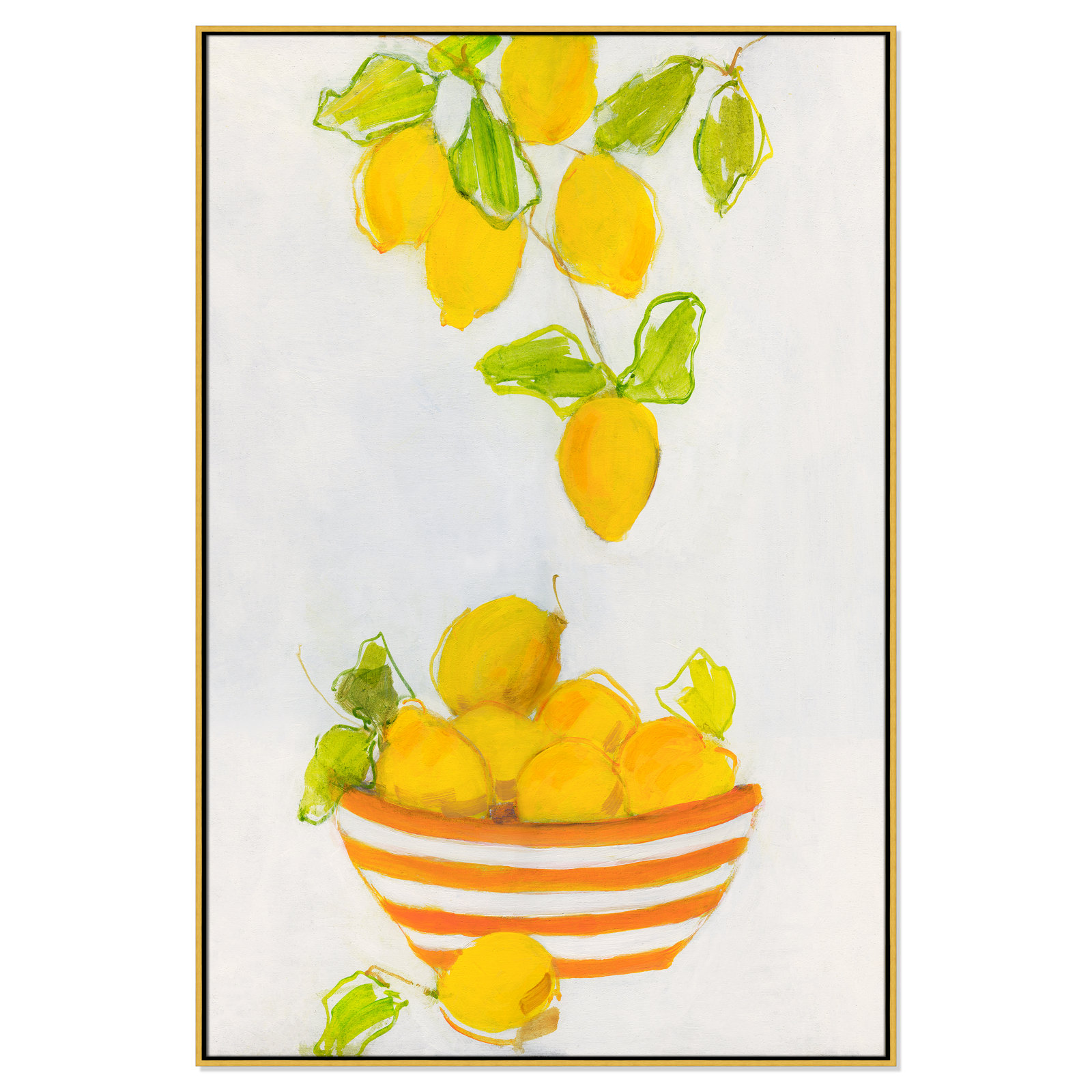 Lemonlicious by Sally Swatland - Painting Print, 61.5" H x 41.5" W x 2" D, Gold Framed Canvas