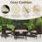 4 PCS Outdoor Reception Set Patio Rattan Sofa and Table Suite Outdoor Table with Tempered-Glass Tabletop-110199902-111009421