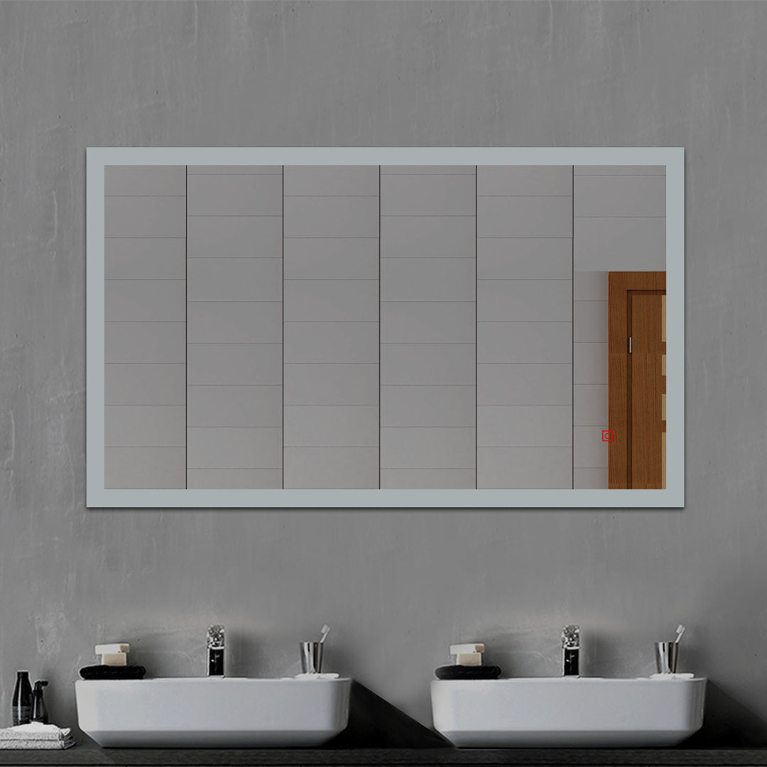 Illuminated Led Bathroom Mirror With Demister | Single Touch Sensor Switch