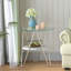 Table d'appoint ronde, table de bout en verre avec tablettes de rangement-1178079212