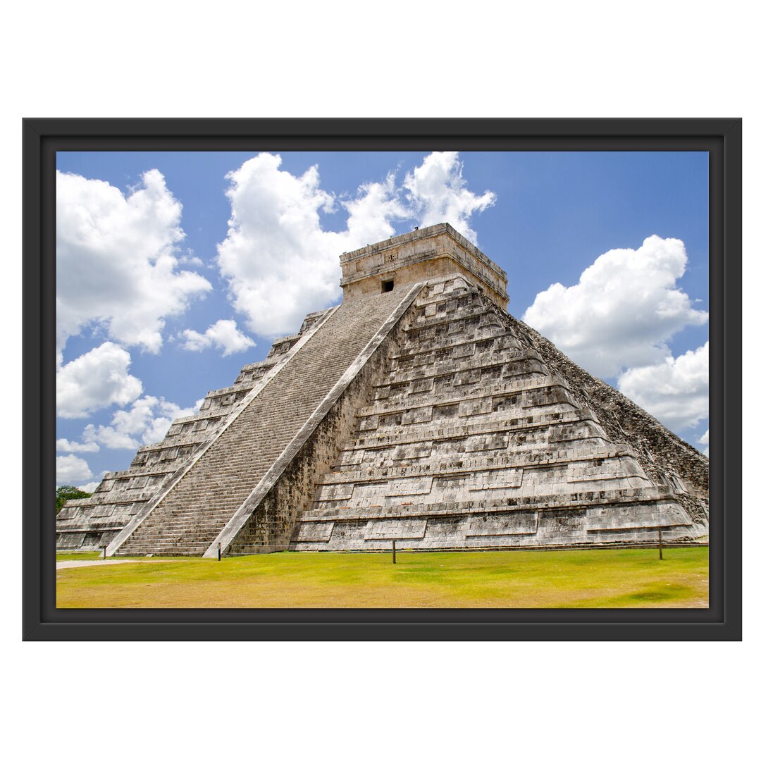 Gerahmtes Wandbild Maya Pyramide in Mexico