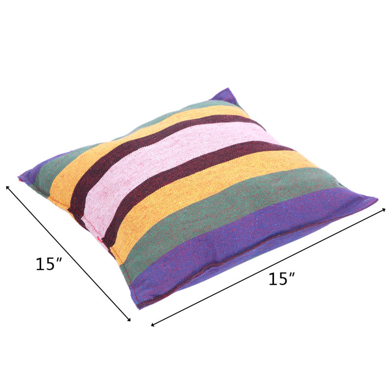 Chaise suspendue en corde de coton arc-en-ciel pour l'extérieur, hamac unique avec 2 coussins moelleux pour porche