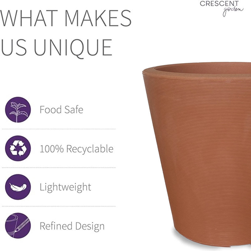 Madison Indoor/Outdoor Modern Round Planter, 26" H x 26" W x 26" D, Weathered Terracotta