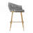 26'' Counter Height Bar Stools Set Of 2,Velvet Kitchen Island Counter Bar Stool With Hand- Wave Back,Golden Chromed Base And Foot Rest(GREY)-730704099