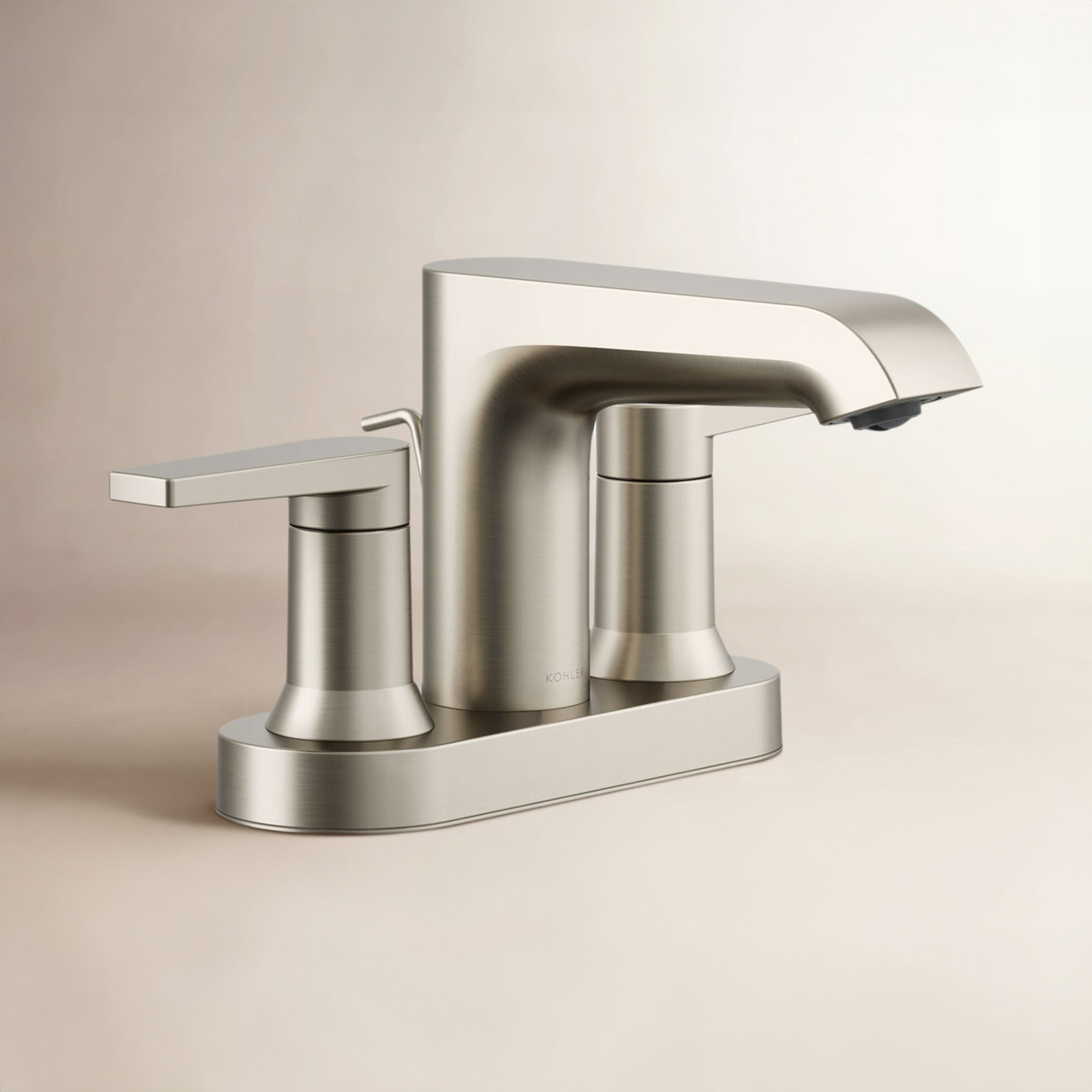 Hint 4" Centerset Bathroom Faucet with Drain, Vibrant Brushed Nickel