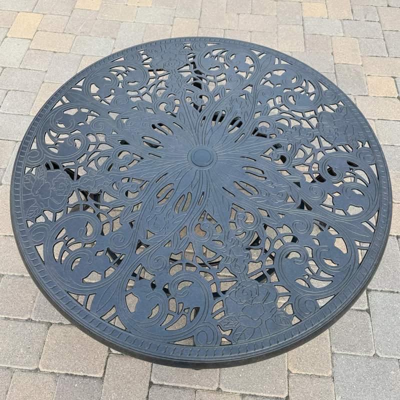 Pasadena Rose Cast Aluminum 41 Inch Round Chat Table