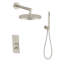 LineaBox Vertical Round Shower System with 2-Way Diverter, 8-Inch Rain Shower Head and Wall Mounted Hand Shower, Valve Included-1375746434