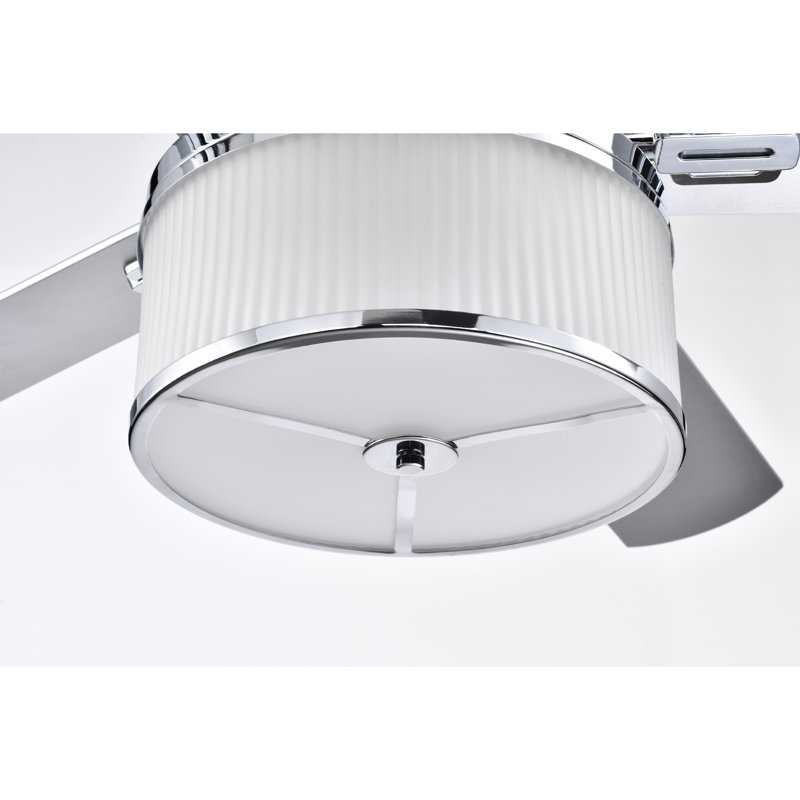 Runhild 52'' Ceiling Fan with Light Kit, Chrome Polished
