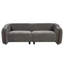 Canapé 3 places moderne incurvé de 222 cm de large, canapé profond rembourré avec larges accoudoirs et finitions en bois, canapé bas pour salon, gris-1861376076
