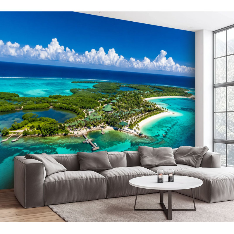 Papier peint adhésif autocollant amovible Roatan, Honduras, L 100 po x l 144 po