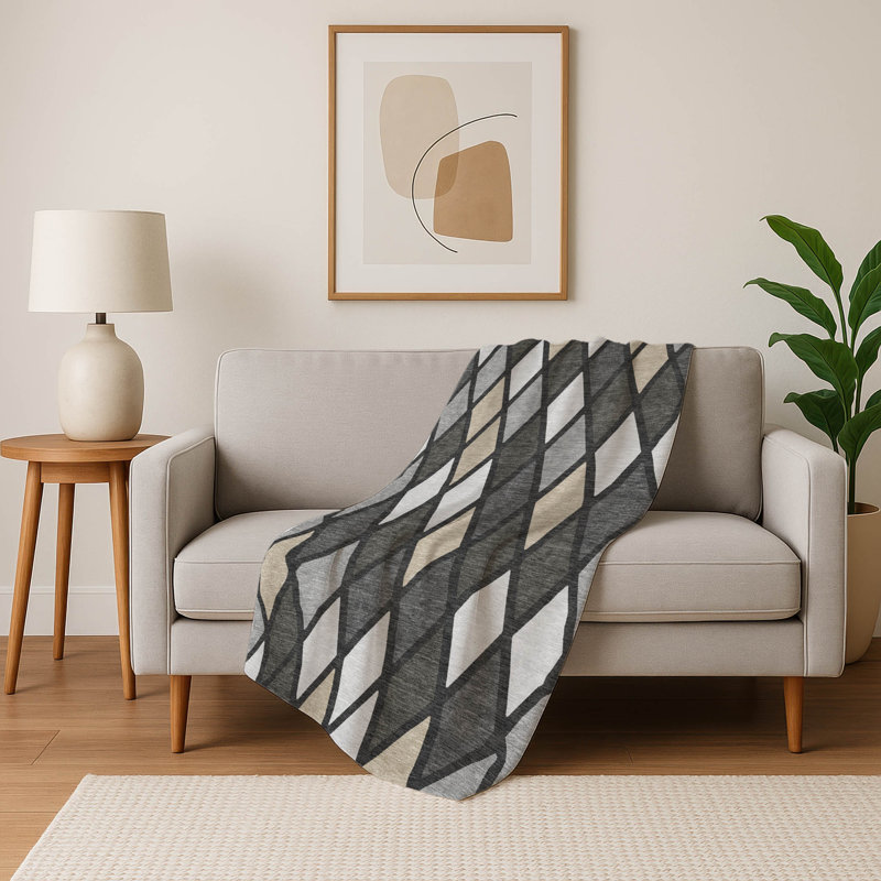 Jeté en sherpa Addison ASB887, Gris