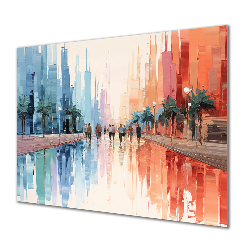 Nassim - Paysage abstrait, art mural, salon, H 12 po x l 20 po, Sans cadre
