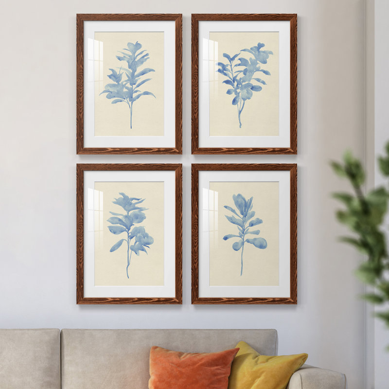 Verditer Fig I - ensemble de 4 peintures encadrées, Cadre en érable, H 43,5 po x l 31,5 po x P 1 po