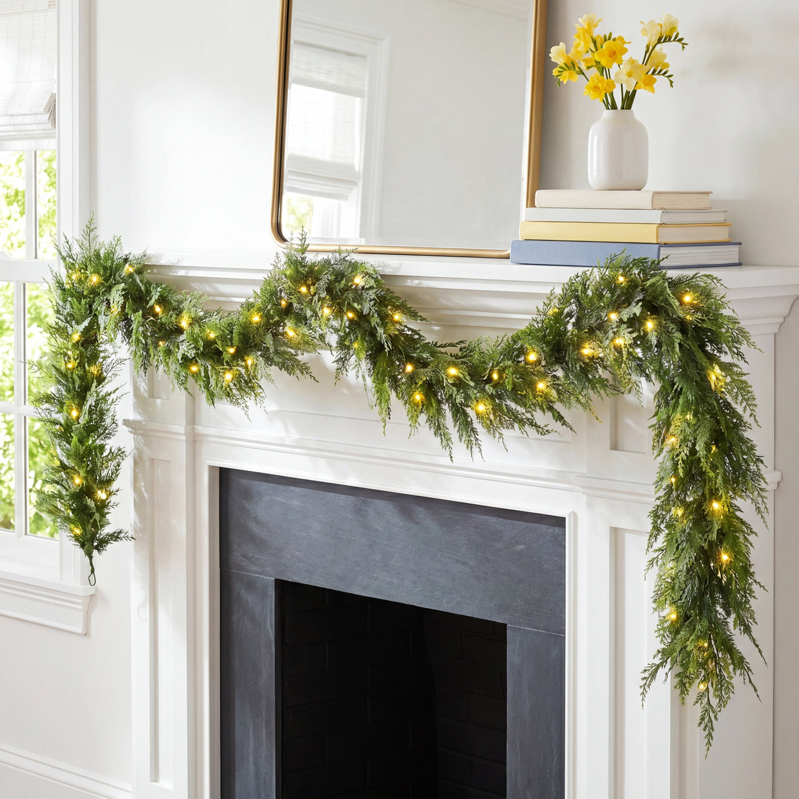 108" Cedar Pre-Lit No Holiday Garland