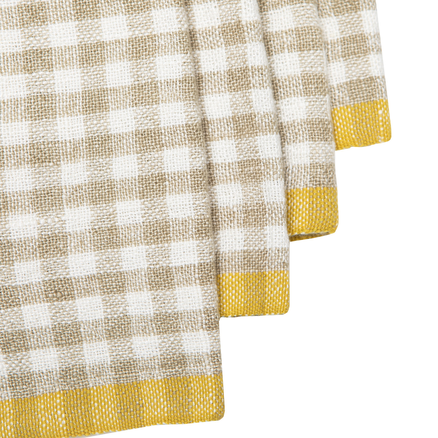 Blockton 20" Linen Napkin, Natural/Dijon