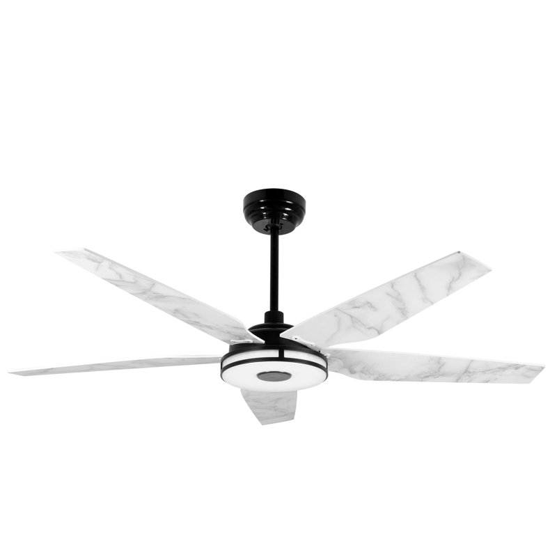 Ventilateur de plafond intelligent intérieur / extérieur Elira, ensemble d'éclairage à DEL à intensité variable et télécommande, fonctionne avec l'assistant Google, Amazon Alexa et les raccourcis Siri.
