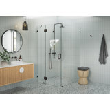Halo 42 in. x 43 in. x 78 in. 90-degree Fully Frameless Glass Hinged Shower Enclosure
