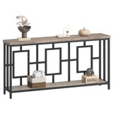 2-Tier Console Table Entryway Table Display Stand with Open Storage