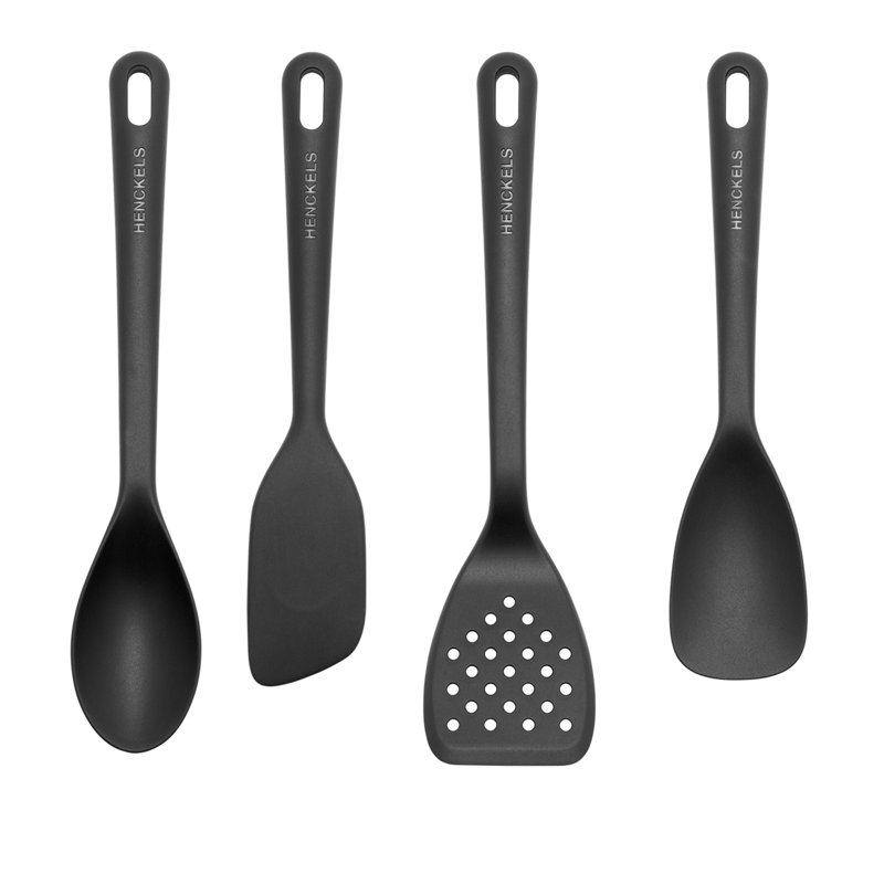 Henckels 4-Piece Black Silicone Cooking Utensil Set