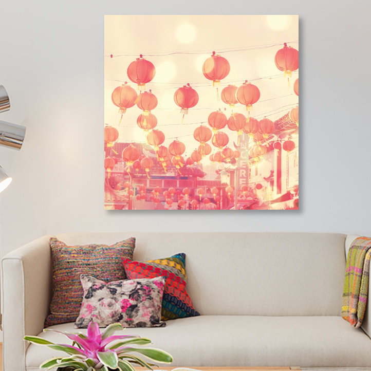 « chinatown », impression sur toile, H 12 po x l 12 po x P 0,75 po, Toile tendue, Pas de tapis