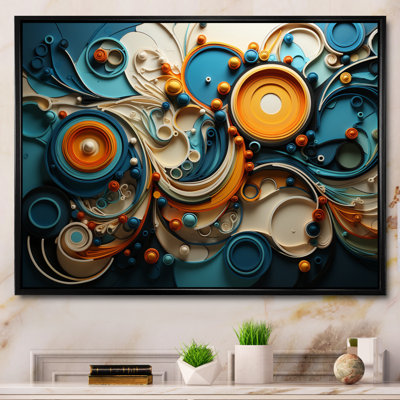 Gamar sarcelle jaune abstrait fractal collage mélodie II - fractales murales