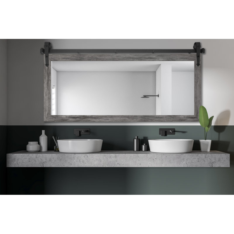 Lanphear Engineered Wood Flat Wall Mirror, 32" H x 71" W