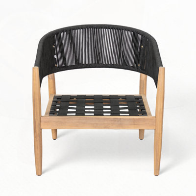 Fauteuil club d'extérieur en bois d'acacia