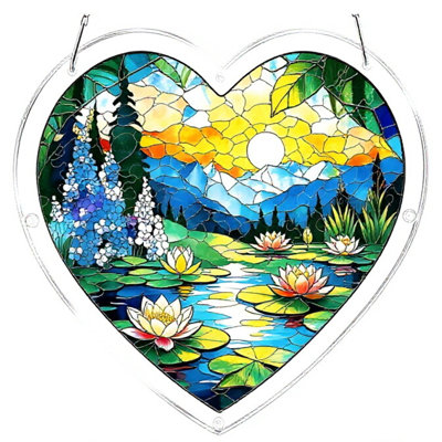 Acrylic Heart-shaped Puzzle Wind Chime Pendant 83-Piece Puzzle Porch Garden Wind Chime