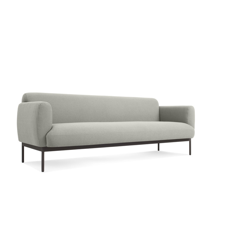 Puff Puff Sofa, Edwards Light Grey Crossweave, 31" H x 87" W x 35" D