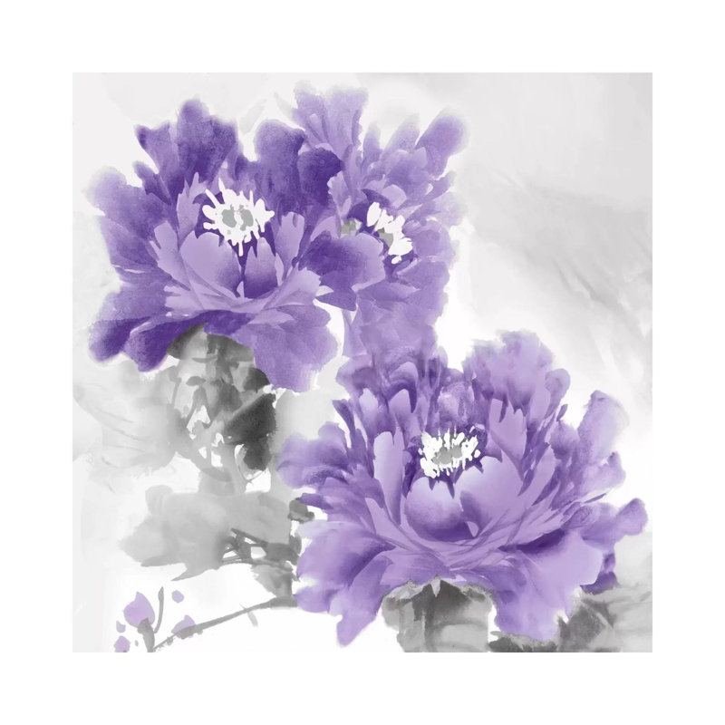 Flower Bloom In Amethyst I by Jesse Stevens - Print on Canvas, 30.48 cm H x 30.48 cm W, Wrapped Canvas