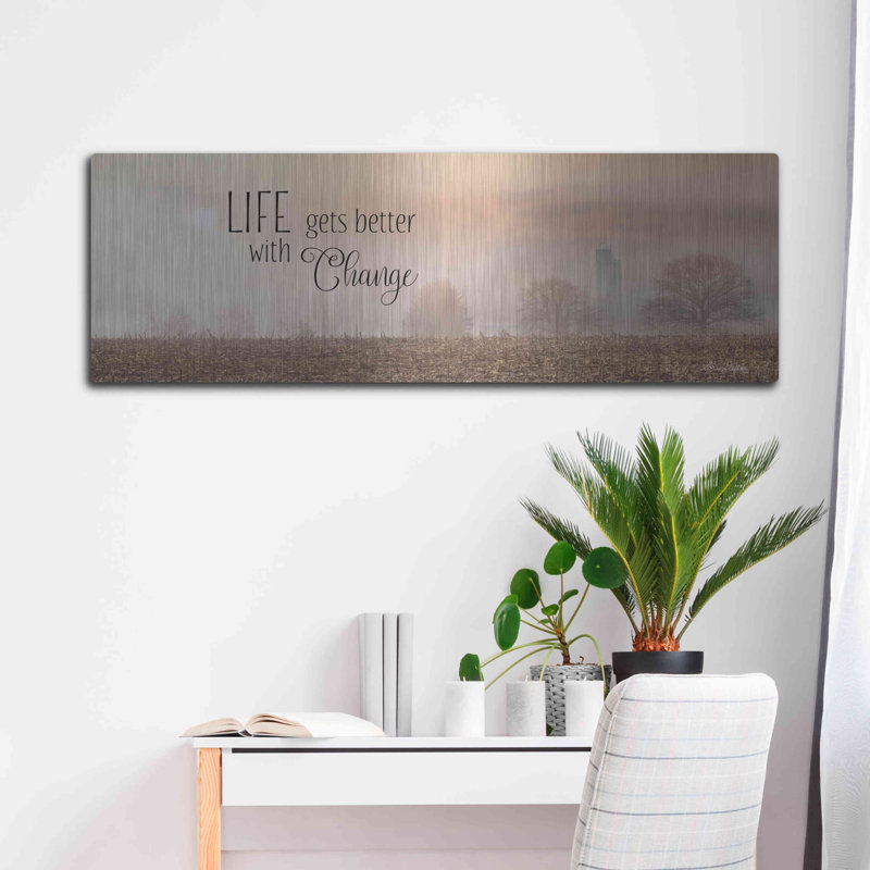 «Life Gets Better with change» par Lori Deiter, art mural en métal, 36 po x 12 po, H 16 po x l 48 po
