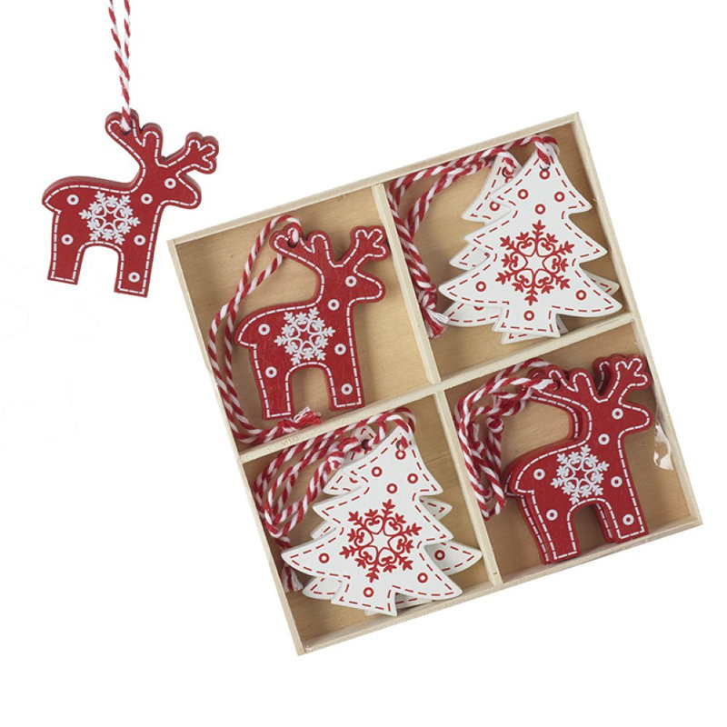 13cm Wood Animals Holiday Shaped Ornament