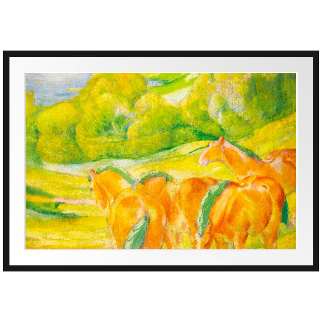 Franz Marc - Große Landschaft I - Im Bilderrahmen Mit Galerie-Passepartout