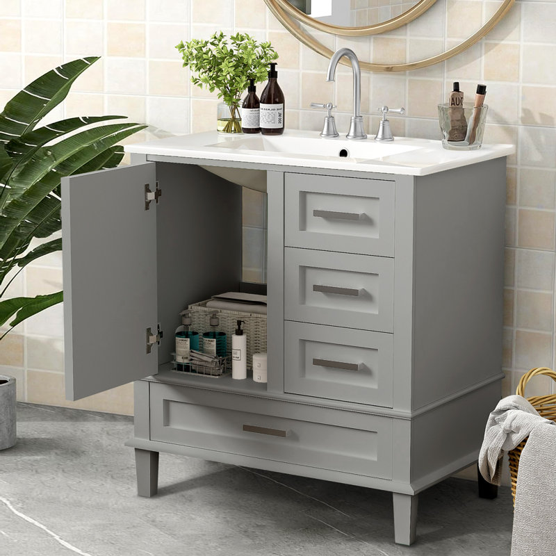 Ensemble de meuble-lavabo 30 po avec lavabo, Gris