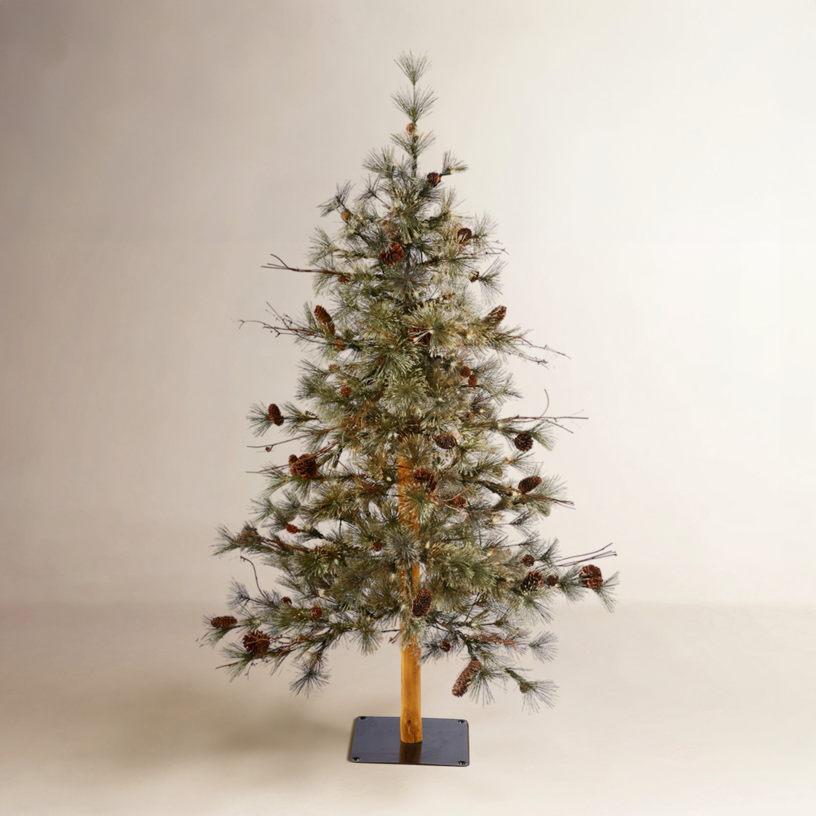 Dakota Pine Lighted Artificial Pine Christmas Tree, 7'