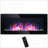 Electric Wall-Mounted Fireplace 41.3” 1500W with Flame Effect, 7 Color Lights | Black | Metal