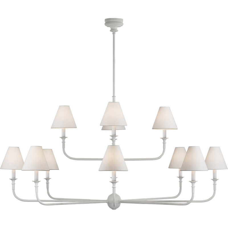 Thomas O'Brien Piaf Grande Two-Tier Chandelier, Plaster White