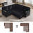 81" Reversible L-Shaped Sectional Sofa Bed With Pull-Out Sleeper, 5-Seater Chenille Fabric Couch With Storage Chaise, Built-In Usb/Type-C Charging Ports & Cup Holders-313973866