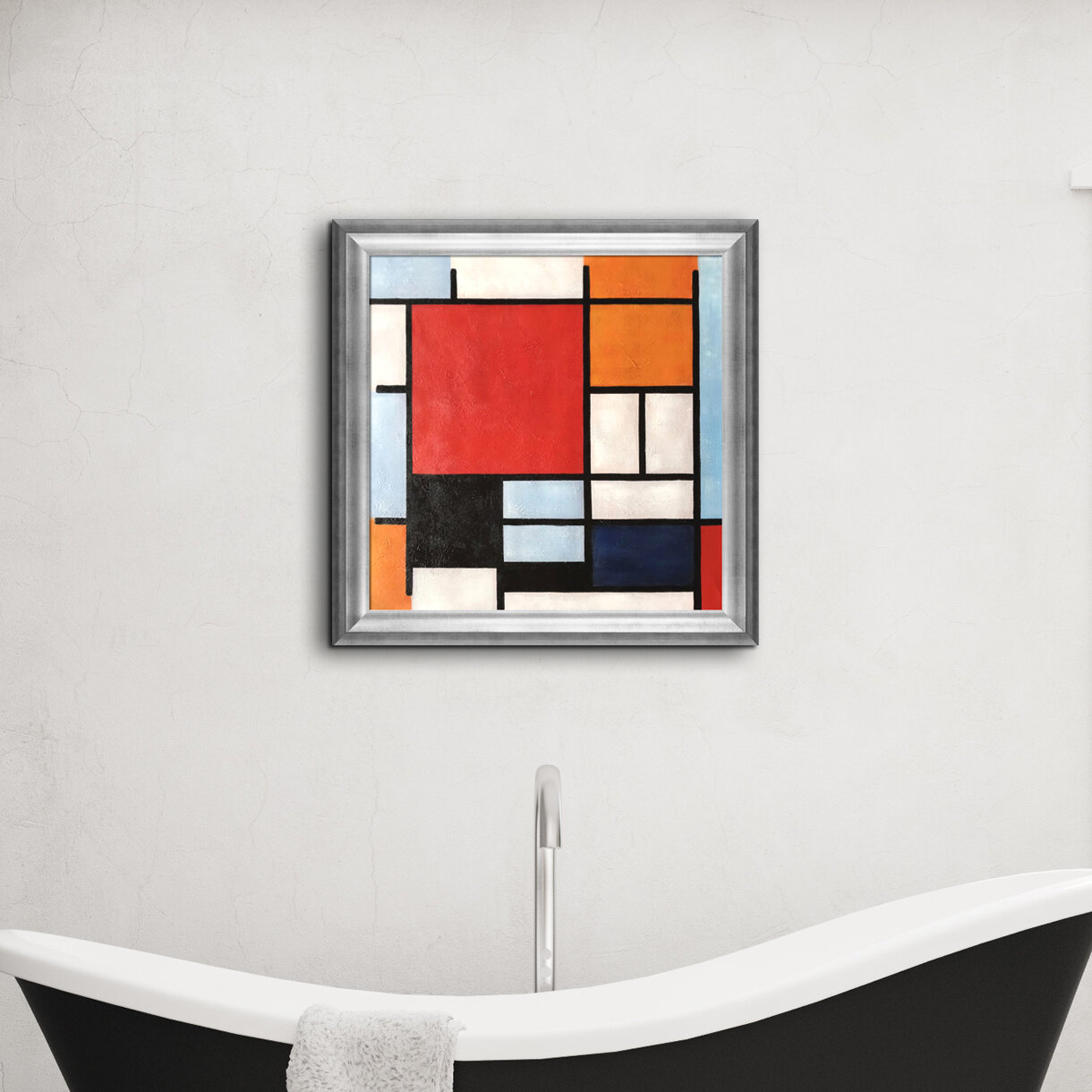 Rouse ejendom Reorganisere Vault W Artwork Composition With Large Red Plane Yellow Black Gray And Blue  Framed On Canvas by Piet Mondrian Painting | Wayfair