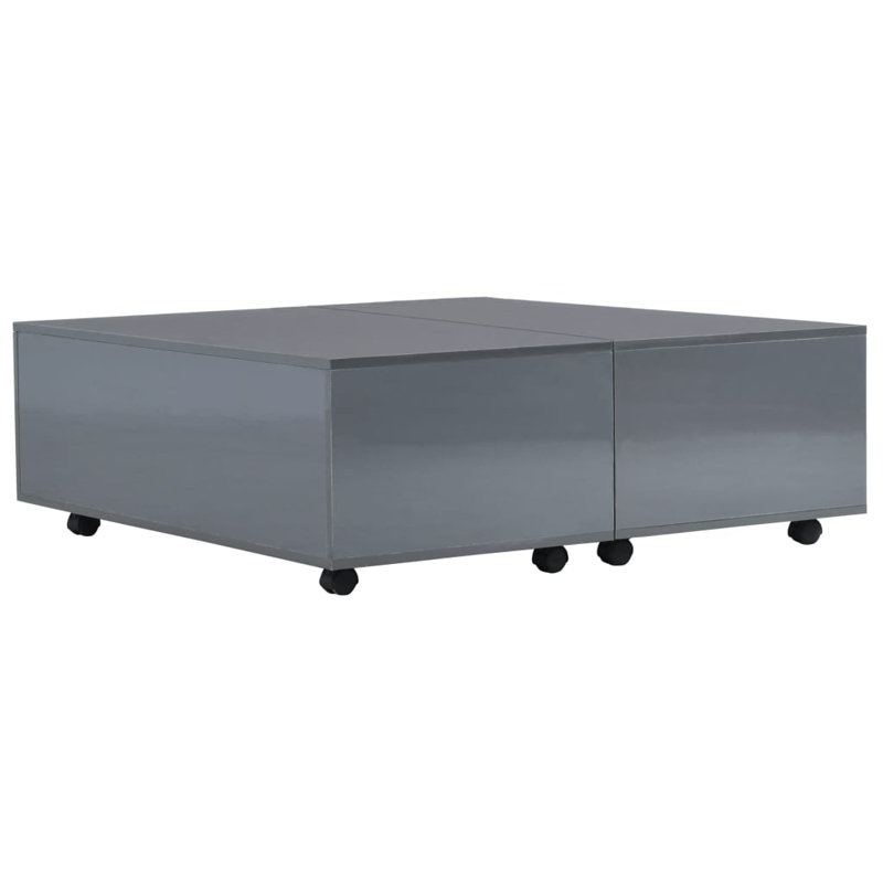 Aglaia Block Coffee Table with Storage, Grey