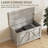 30" Gray Wood Grain Storage Container With Abundant Capacity - For Bedroom, Entryway, Living Room Chest By Grain, Hinge & Lift Top Room, Entry