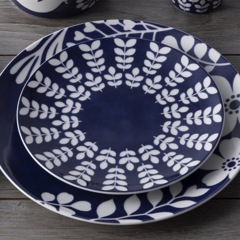 Noritake Bluefjord Set Of 4 Coupe Salad Plates, 8-1/4"