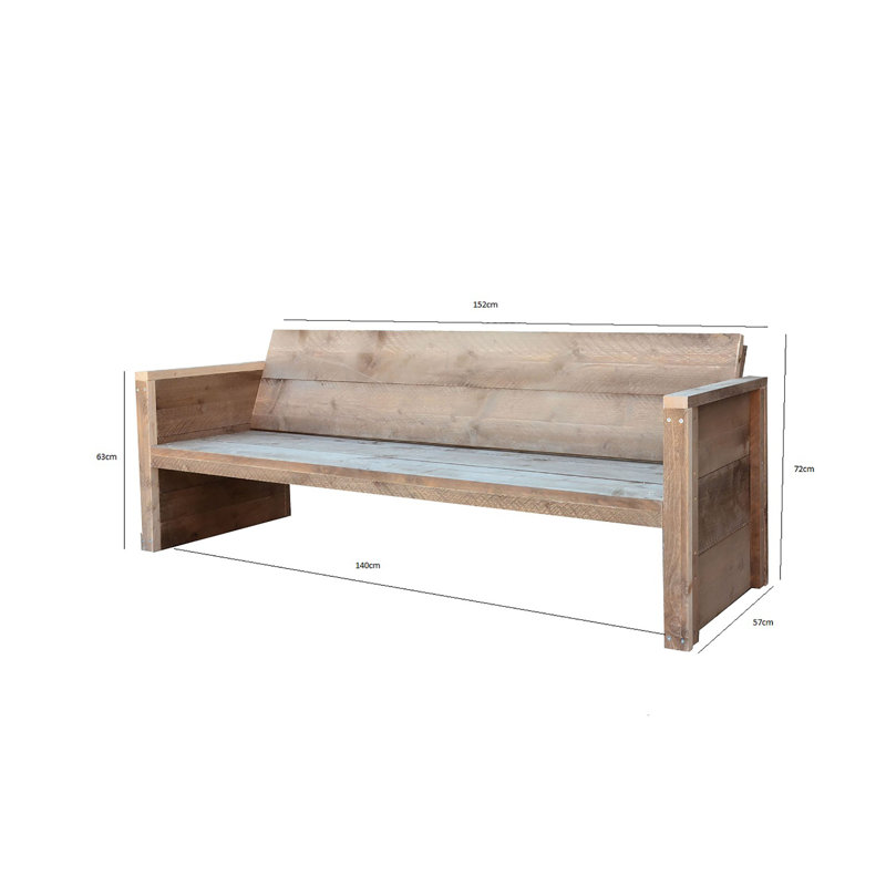 Pirtleville Manufactured Wood Wood Outdoor Bench, 72cm H x 152cm W x 57cm D