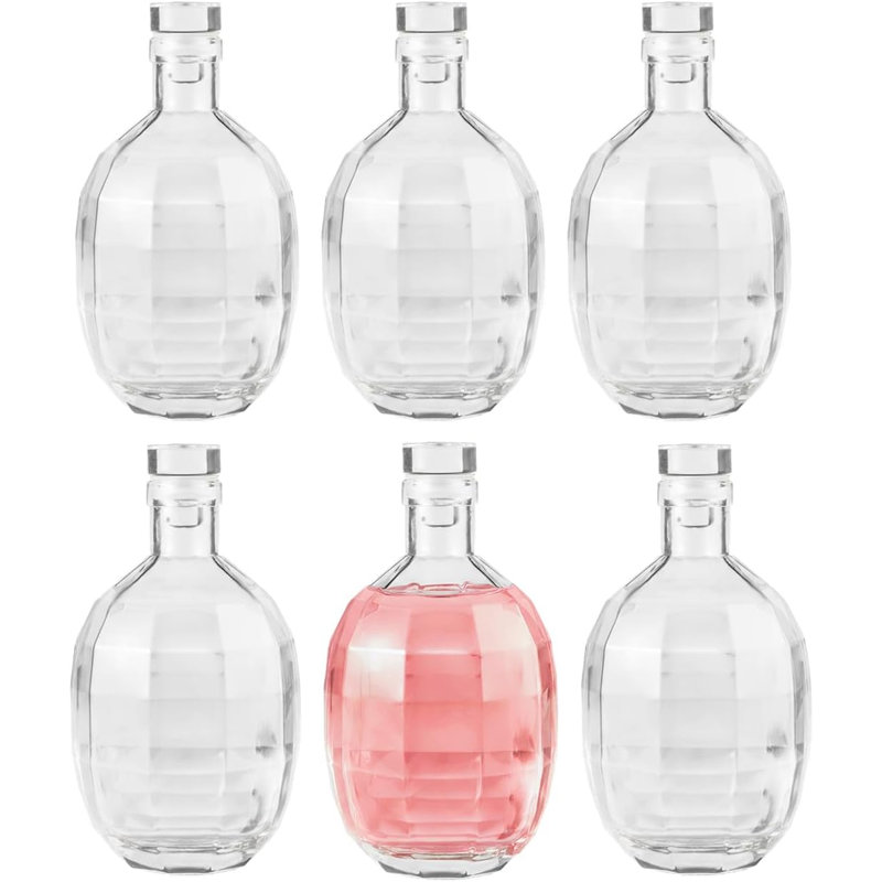 Bouteilles en verre transparent avec couvercles d'étanchéité, paquet de 6 bouteilles en verre réutilisables