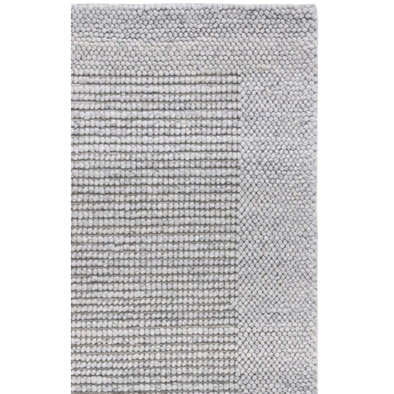 Tapis de couleur unie en laine tissé à la main Natura, Tapis de couloir 2 pi 3 po x 7 pi
