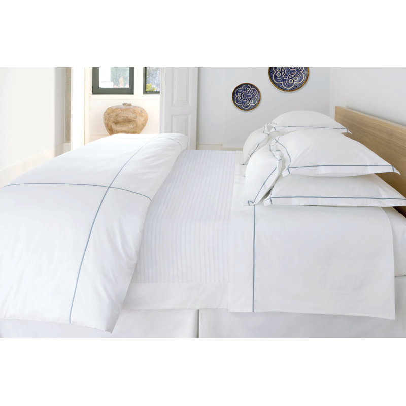 Classic Hotel 100% Cotton Percale Sheet Set, White/White, King