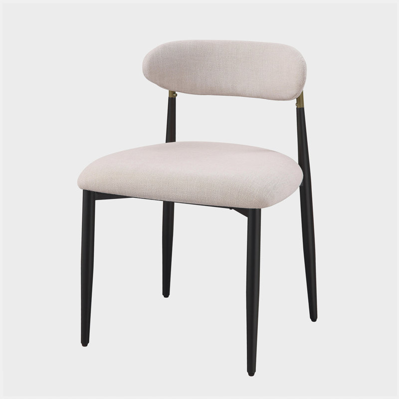 Chaise d'appoint Jaramillo en tissu beige et traitement de surface noir (ensemble de 2 pièces)