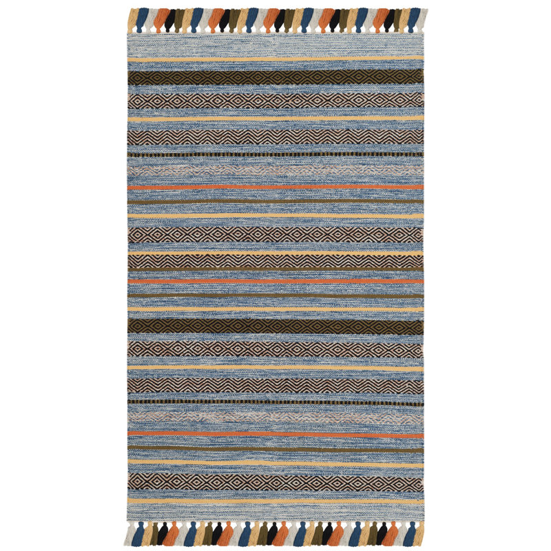 Montauk Hand Woven Cotton Striped Rug, Rectangle 3' x 5'