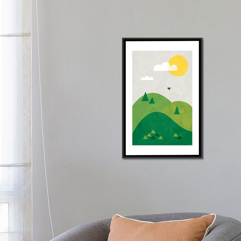 « valley », impression sur toile, H 26 po x l 18 po x P 1,5 po, Toile avec cadre noir, Pas de tapis
