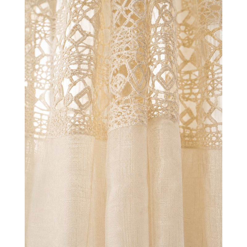 Shirl Sheer Curtain Single Panel, Ivory, 52" W x 120" L